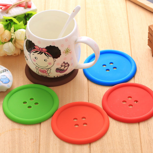 2 Soucoupes bouton pour tasse | Rouge