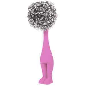 Brosse ludique de nettoyage avec paille de fer | Rose