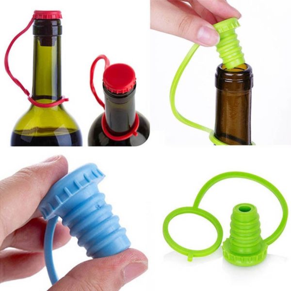 Anti-lost Silicone Bottle Stopper | Blue