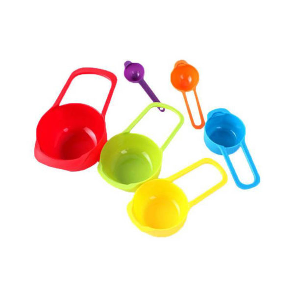 6 colorful measuring cups