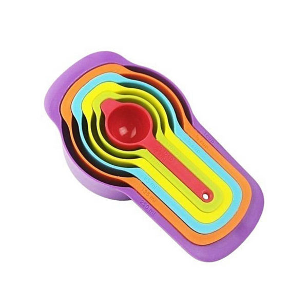 6 colorful measuring cups
