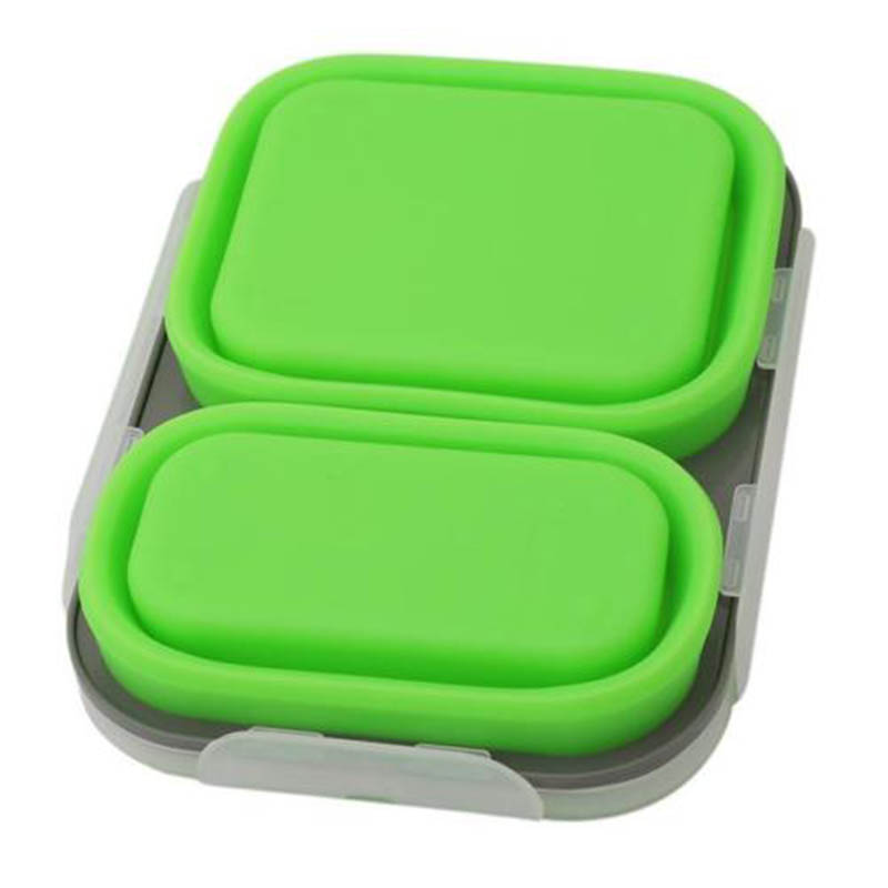 Boîte à Déjeuner 2 Couches Avec Compartiments - Vert, Idéale Bureau, École Et Pique-Nique
