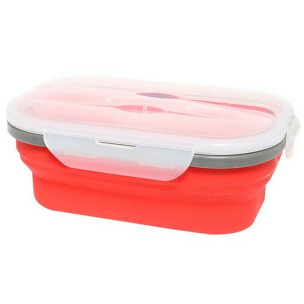 Boîte à repas pliable avec 1 compartiment | Rouge