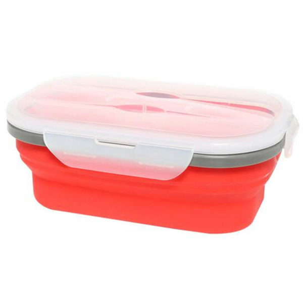 Collapsible lunch box 1 compartment | Red