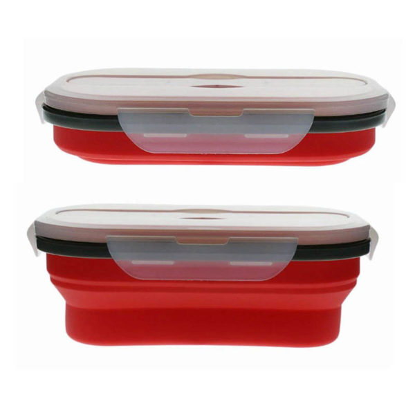 Collapsible lunch box 1 compartment | Red