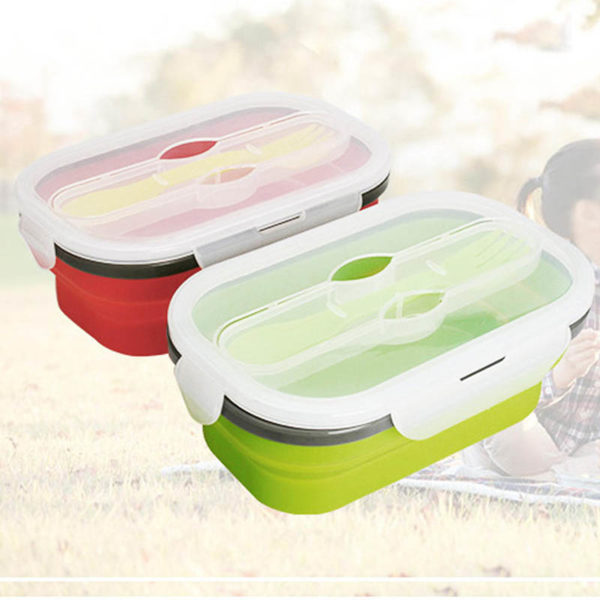 Collapsible lunch box 1 compartment | Red