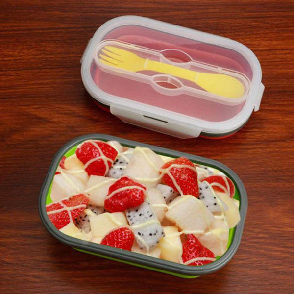 Collapsible lunch box 1 compartment | Red