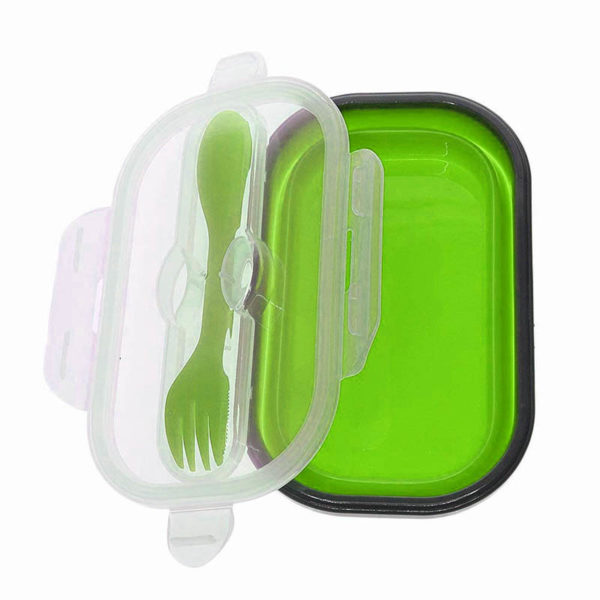 Collapsible lunch box 1 compartment | Green
