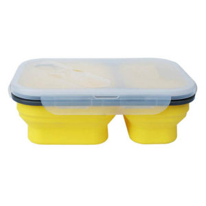 Collapsible lunch box 2 compartments | Yellow