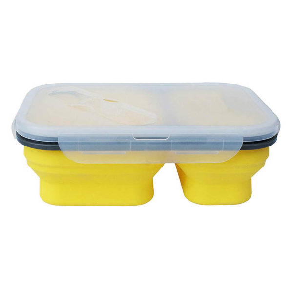 Collapsible lunch box 2 compartments | Yellow