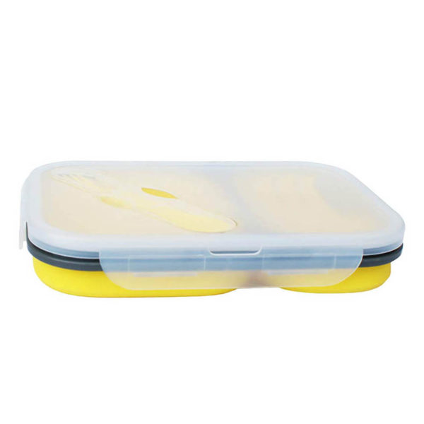 Collapsible lunch box 2 compartments | Yellow