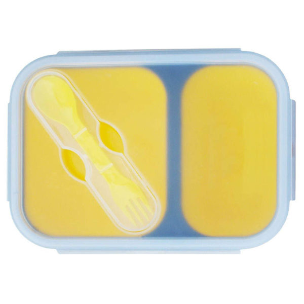 Boîte à repas pliable avec 2 compartiments | Jaune