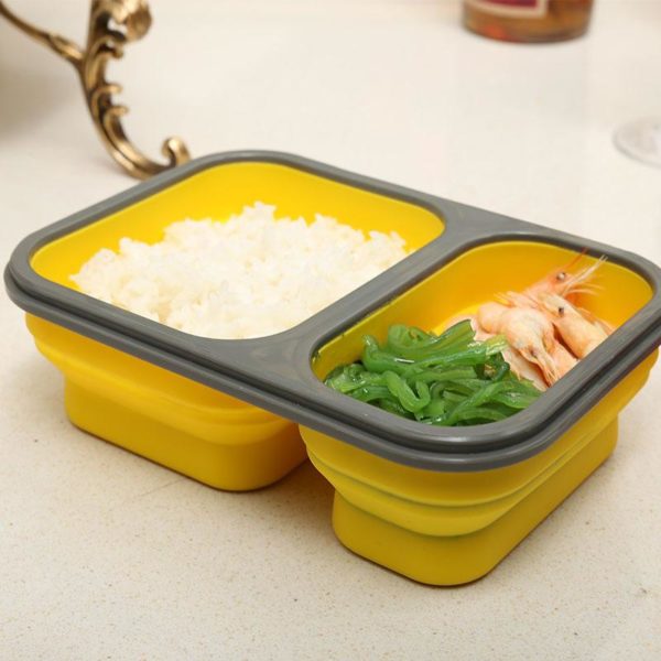 Collapsible lunch box 2 compartments | Yellow