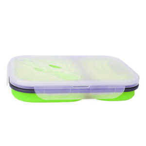 Collapsible lunch box 2 compartments | Green