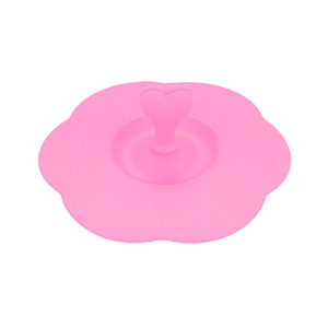 Couvercle en silicone avec porte-cuillère | Rose