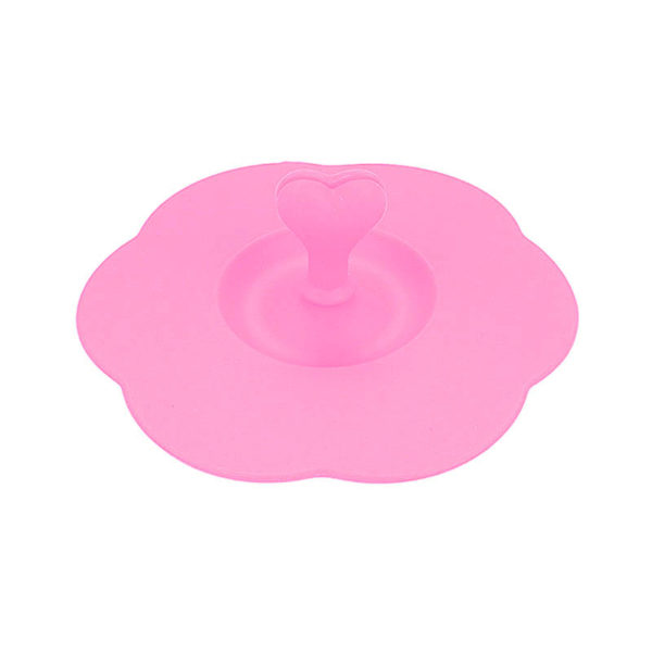 Silicone cup lid with spoon holder | Pink