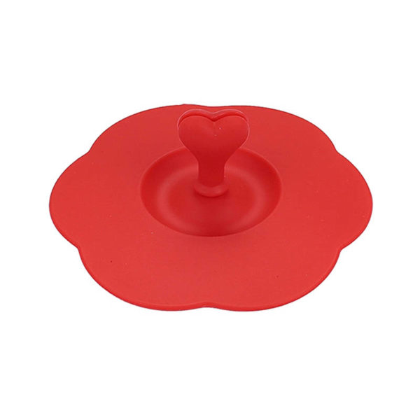 Couvercle en silicone avec porte-cuillère | Rouge