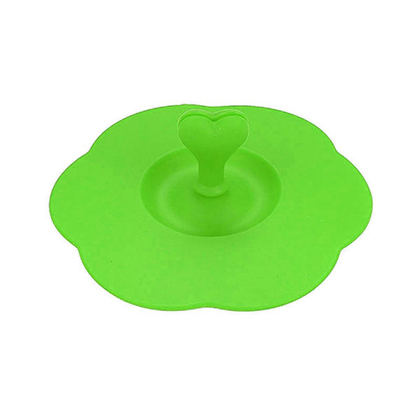 Silicone cup lid with spoon holder | Green