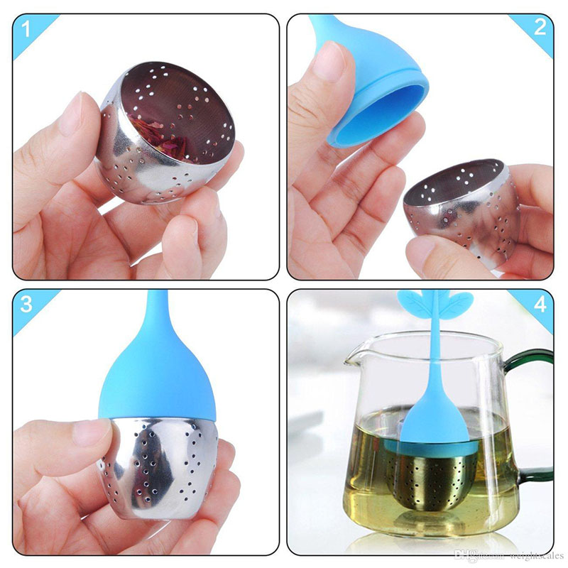 Infuseur à Thé En Silicone Forme Fraise - Pour Herbes Et Épices - 11x5x4 Cm - Rouge - Lavable Et Sécuritaire