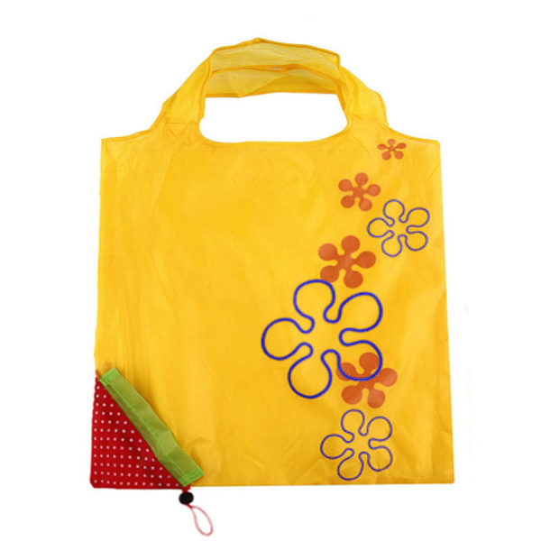 Reusable foldable shopping bag Strawberry | Yellow