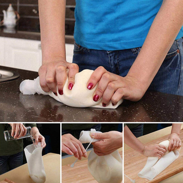 Silicone kneading dough bag | White