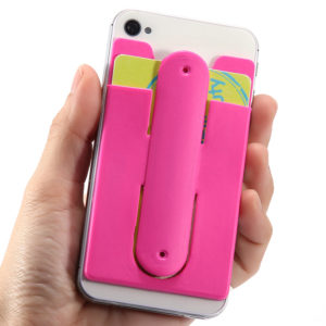 Support de téléphone et de cartes en silicone | Rose