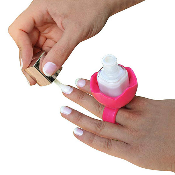 Nail polish bottle ring holder | Pink