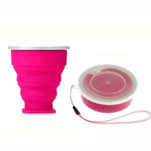 Travel Silicone folding cup | Pink