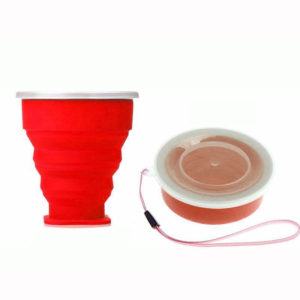 Travel Silicone folding cup | Red