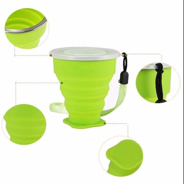 Travel Silicone folding cup | Green