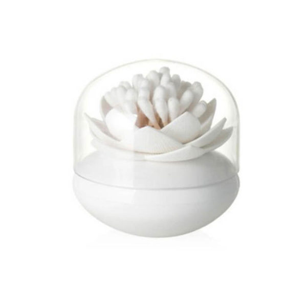 Lotus-shaped cotton swab dispenser | White