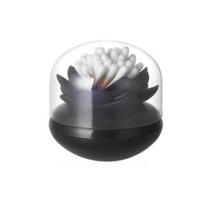 Lotus-shaped cotton swab dispenser | Black
