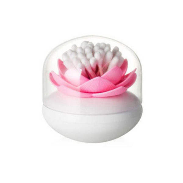 Lotus-shaped cotton swab dispenser | Pink