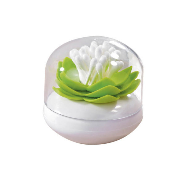 Lotus-shaped cotton swab dispenser | Green