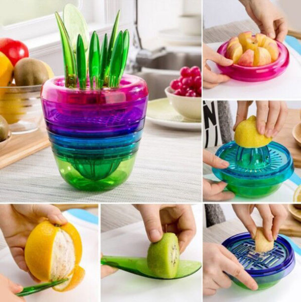 Set of 10 colorful kitchen tools