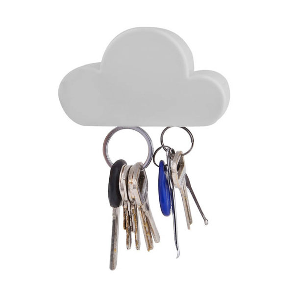 Magnetic Keychain Cloud | White