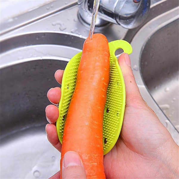 Brosse à légumes en silicone | Orange