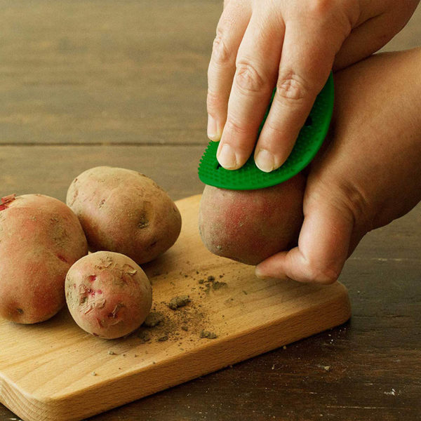 Brosse à légumes en silicone | Orange