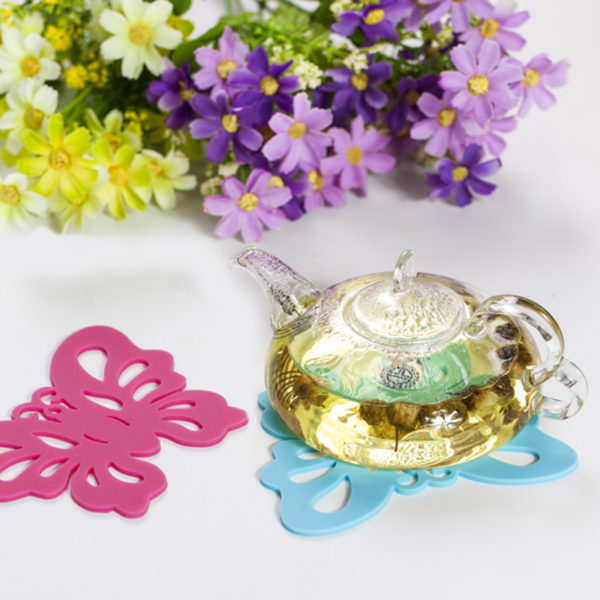 Butterfly silicone coaster | Blue