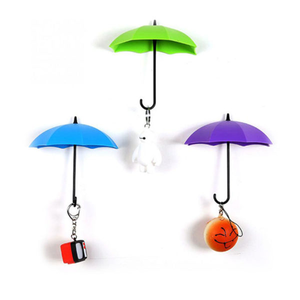 3 Umbrella Hooks | Purple Green Blue