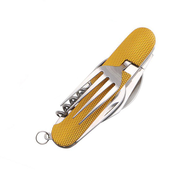 Foldable stainless steel cutlery set | Yellow