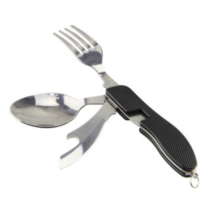 Foldable stainless steel cutlery set | Black