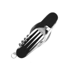 Foldable stainless steel cutlery set | Black