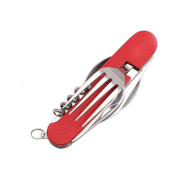 Foldable stainless steel cutlery set | Red