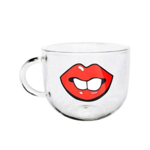 Tasse en verre ludique | Bouche