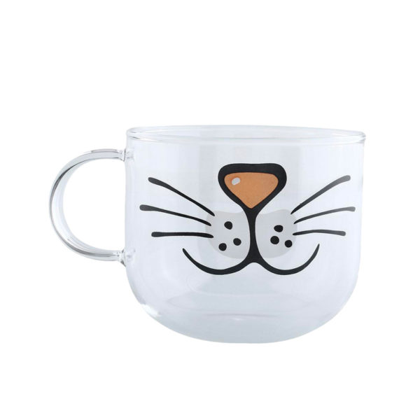 Playful glass mug | Cat