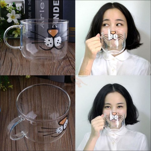 Playful glass mug | Mustache