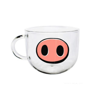 Tasse en verre ludique | Cochon