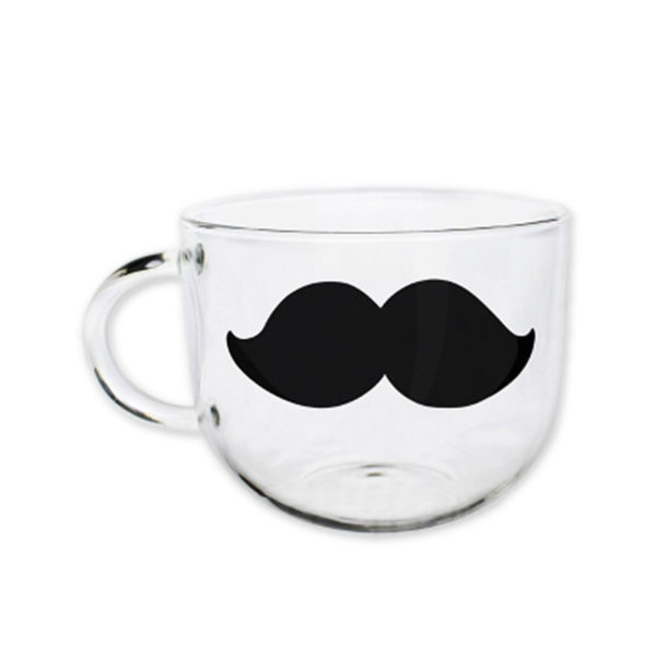 Playful glass mug | Mustache