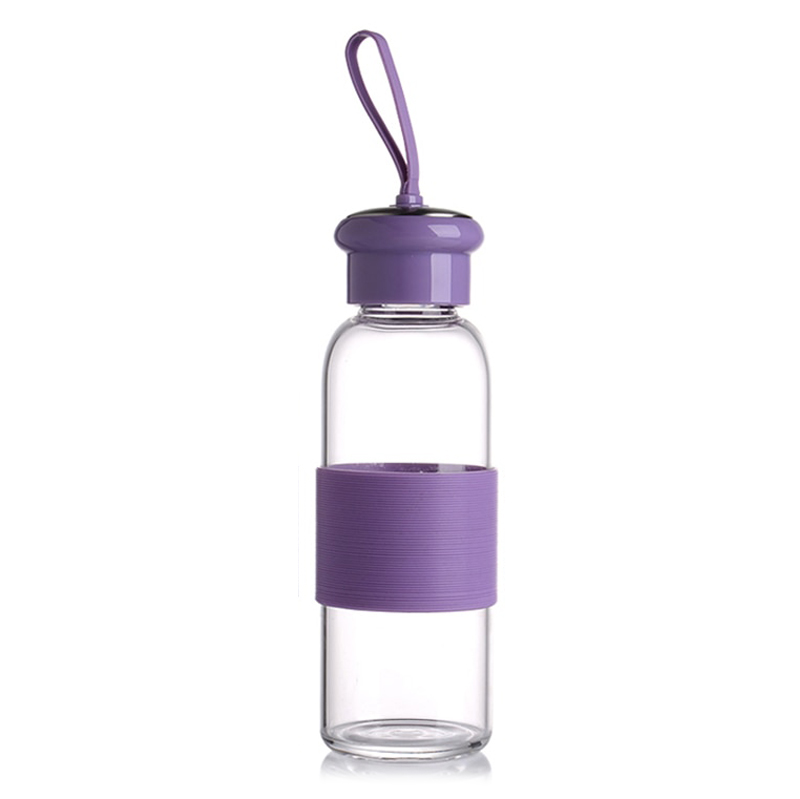Bouteille Verre En Verre Avec Couvercle En Silicone, 1 Litre, Adaptée